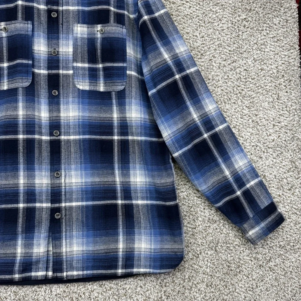 Rugged Elements Shirt Jacket Men's Large Blue Plaid Shacket Flannel Button‎ Up